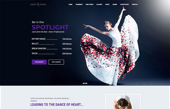 Dance School WordPress Theme