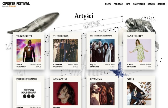 Opener Festival website