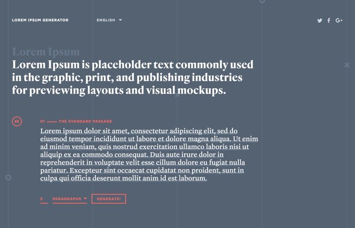 Lorem Ipsum Generator